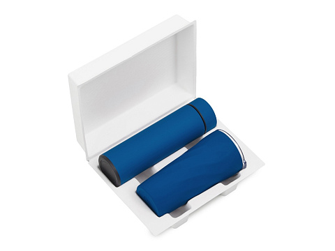 Подарочный набор FAMILY с термосом и термокружкой, синий - рис 2.