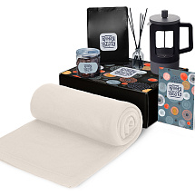 Подарочный набор Re:y. Vive с пледом, френч-прессом и кофе