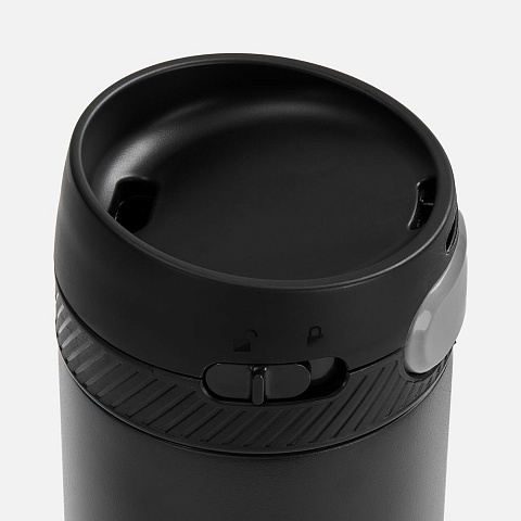 Термостакан X1 с цветной кнопкой, черный с серым - рис 4.