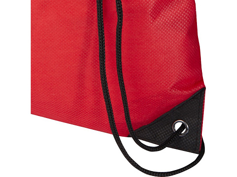 Рюкзак-мешок  на шнурке Evergreen из переработанного нетканого материала, красный - рис 4.