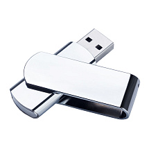 USB-флешка металлическая поворотная на 512 Mb, глянец