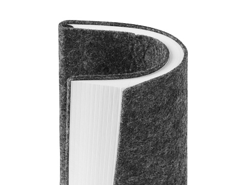 Блокнот из RPET-фетра А5 Felt, гибкая обложка, 80 листов 70 гр/м2 белой бумаги, темно-серый - рис 5.