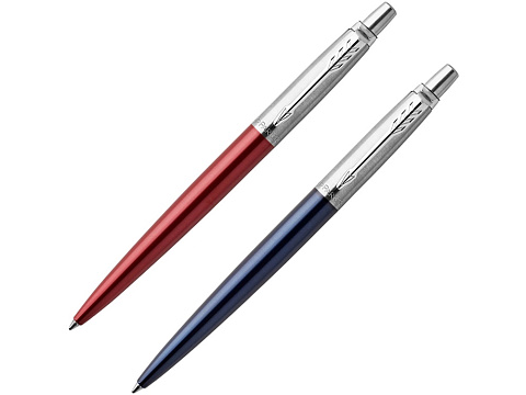 Набор из 2х ручек : Parker Jotter London Parker Jotter Essential, Kensington Red CT и Jotter Essential, Royal Blue CT, стержень: M - рис 2.