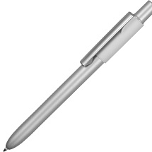 Ручка металлическая шариковая Bobble с силиконовой вставкой, серый/белый