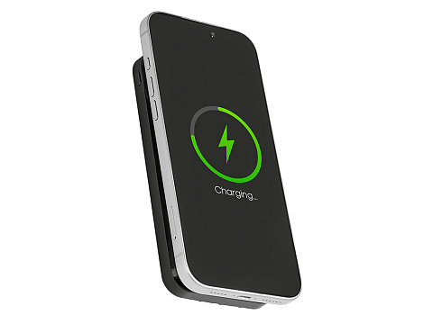 Магнитный беспроводной внешний аккумулятор со встроенными кабелями Мэни,быстаря зарядка, 10000 мАч, черный - рис 4.