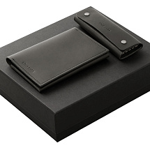 Подарочный набор Long River: обложка для паспорта, ключница, черная коробка