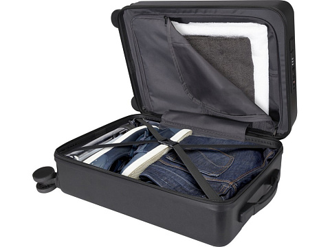 Rover Pro 20-дюймовый чемодан на колесах из материалов, переработанных согласно стандарту GRS, объемом 40 л - сплошной черный - рис 6.