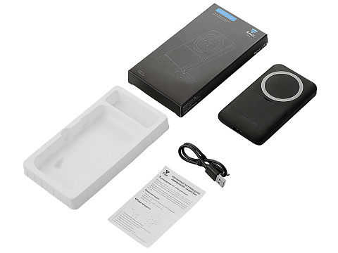 Беспроводной внешний аккумулятор с подсветкой лого и подставкой Magflash, 10000 мАч, 15 Вт, черный - рис 17.