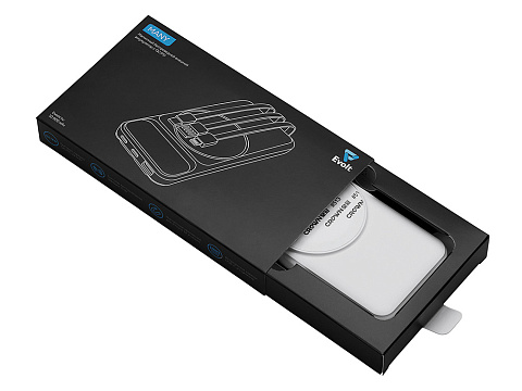 Магнитный беспроводной внешний аккумулятор со встроенными кабелями Мэни,быстаря зарядка, 10000 мАч, белый - рис 7.