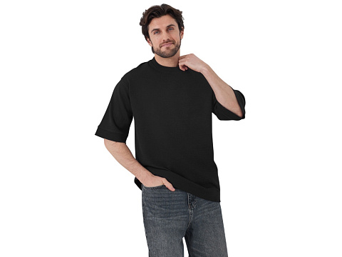 Футболка Kyoto из джерси 180 г/м2 с пич отделкой, унисекс, черный - рис 3.