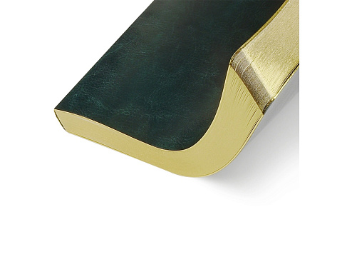 Ежедневник недатированный А5 Megapolis Nebraska Flex, зеленый с золотым обрезом (Р) - рис 3.