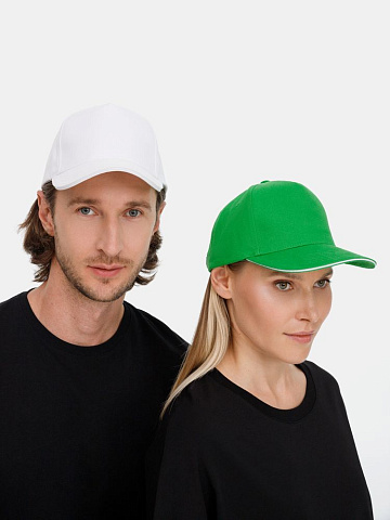 Бейсболка Classic 2.0, ярко-зеленая с белым кантом - рис 11.