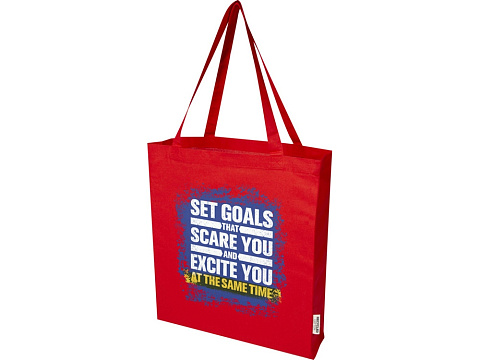 Madras эко- сумка с ластовицей из переработанного хлопка, сертифицированного согласно GRS, плотностью 140 г/м² - Красный - рис 6.