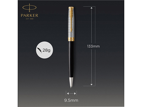 Шариковая ручка Parker Sonnet Premium Refresh BLACK GT, стержень: M, цвет чернил: black , в подарочной упаковке - рис 4.