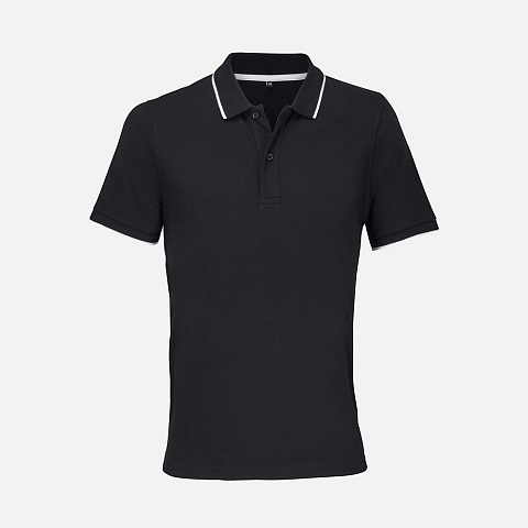 Рубашка поло унисекс Palermo, черная с белым - рис 2.