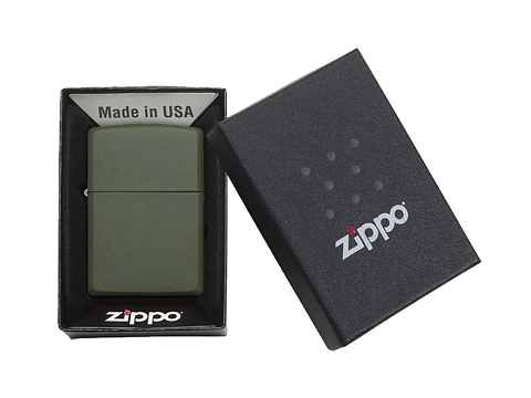 Зажигалка ZIPPO Classic с покрытием Green Matte, латунь/сталь, зелёная, матовая, 38x13x57 мм - рис 6.