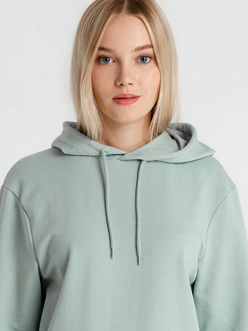 Толстовка с капюшоном унисекс Hoodie, серо-зеленая - рис 7.