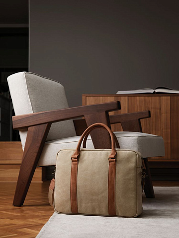 Сумка для ноутбука Bosler, бежевая - рис 5.