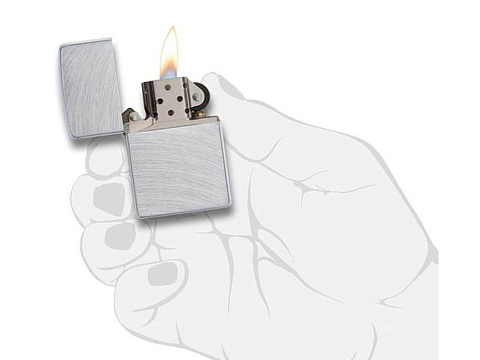 Зажигалка ZIPPO Classic с покрытием Chrome Arch, латунь/сталь, серебристая, матовая, 38x13x57 мм - рис 4.