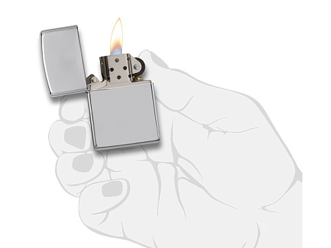 Зажигалка ZIPPO Classic с покрытием High Polish Chrome, латунь/сталь, серебристая, 38x13x57 мм - рис 5.