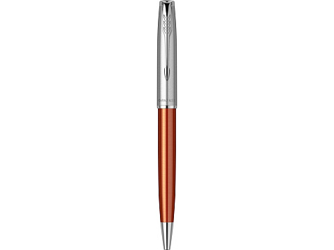 Шариковая ручка Parker Sonnet Essentials Orange SB Steel CT, цвет чернил black, перо: M, в подарочной упаковке. - рис 4.