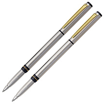 Набор Pierre Cardin PEN&PEN: ручка шариковая + роллер. Цвет - серебристый. Упаковка Е.