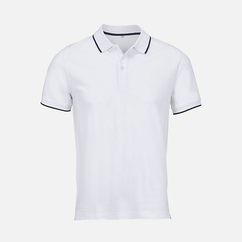 Рубашка поло унисекс Palermo, белая с темно-синим