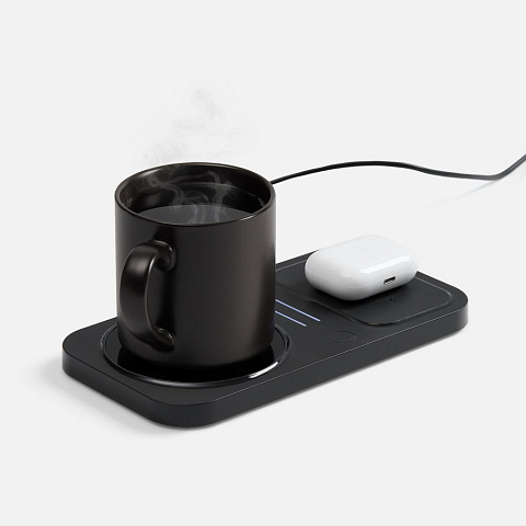 Беспроводное зарядное устройство с подогревом кружки Hot Task, черное - рис 3.