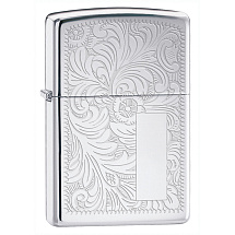 Зажигалка ZIPPO Venetian с покрытием High Polish Chrome, латунь/сталь, серебристая, 38x13x57 мм