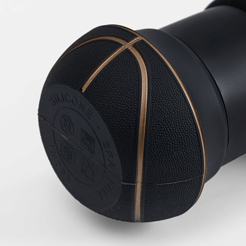 Складная бутылка для воды Basketball Flex, черная - рис 6.