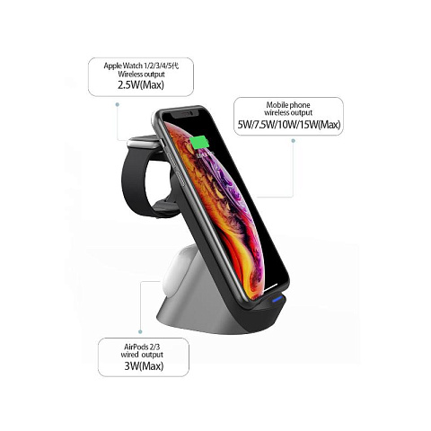 Беспроводная зарядная станция настольная 3в1 - рис 3.