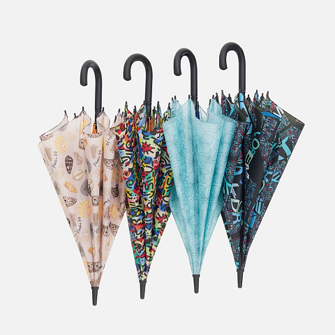 Зонт-трость Undercolor с полной запечаткой на заказ, с бирюзовыми спицами - рис 3.