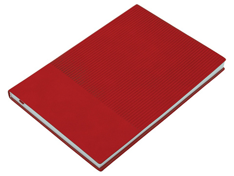 Набор блокнот в гибкой обложке А5 и металлическая шариковая ручка Nabokov, красный - рис 3.