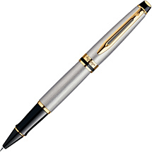 Ручка-роллер Waterman Expert 3, цвет: Stainless Steel GT, стержень: Fblk