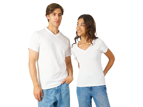 Футболка Heavy Super Club женская с V-образным вырезом, белый - рис 5.