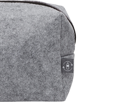 Косметичка из РПЕТ фетра с ручкой Felt, серый с черным - рис 7.