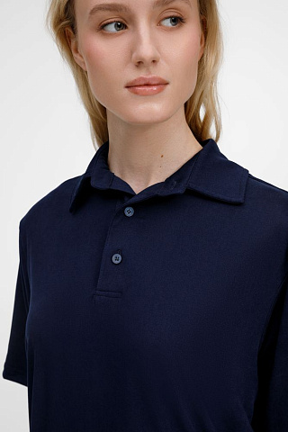 Рубашка поло унисекс Senti, темно-синяя - рис 12.