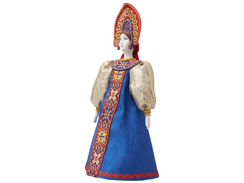 Подарочный набор: кукла фарфоровая, крем-мед, синий - рис 16.