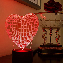 3D светильник Граненое сердце