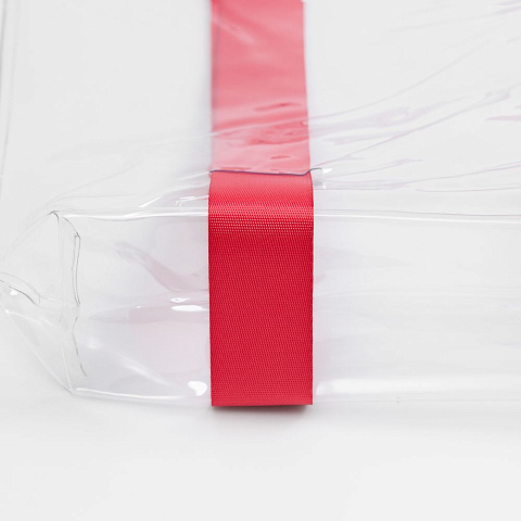 Шопер Clear Fest, ver.2, прозрачный с красными ручками - рис 6.