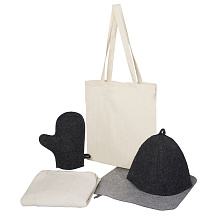 Банный набор с килтом Healing Light, мужской, серый