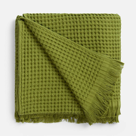 Плед вафельный Elenglect, зеленый - рис 3.