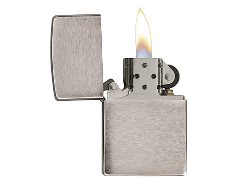 Зажигалка ZIPPO Classic с покрытием Brushed Chrome, латунь/сталь, серебристая, матовая, 38x13x57 мм - рис 2.