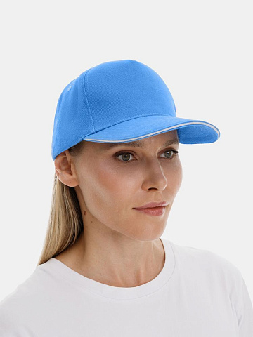 Бейсболка Classic 2.0, синяя с белым кантом - рис 7.