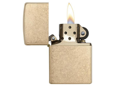 Зажигалка ZIPPO Armor™с покрытием Tumbled Brass, латунь/сталь, золотистая, матовая, 38x13x57 мм - рис 3.