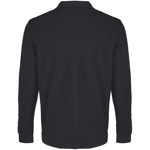Рубашка поло унисекс с длинным рукавом Pacific LSL, черная - рис 3.