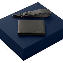 Подарочный набор Long River: кошелек, ремешок для ключей, синяя коробка