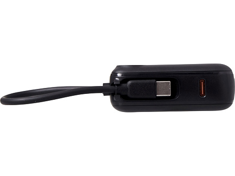 Внешний аккумулятор со встроенным кабелем Liri, QC/PD, 10000 мАч, черный - рис 5.