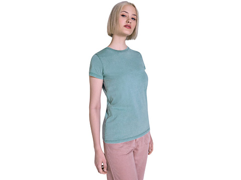 Футболка Fiyi женская, сине-зеленый выстиранный - рис 5.