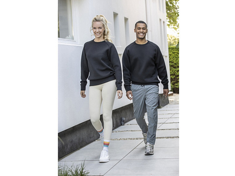 Yukon унисекс интерлок спортивный свитер с круглым вырезом - Сплошной черный - рис 4.